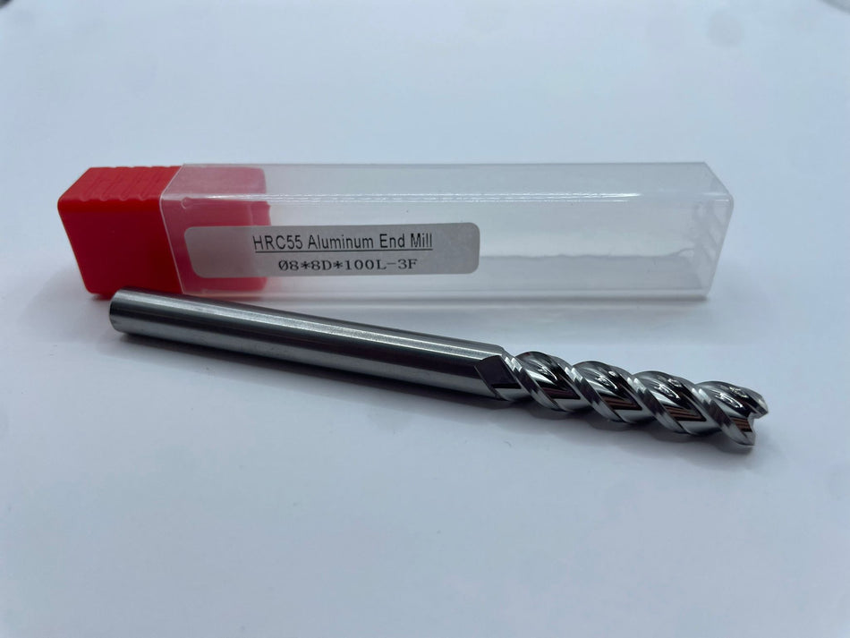 VHM-Schaftfräser, unbeschichtet, 8mm, lang