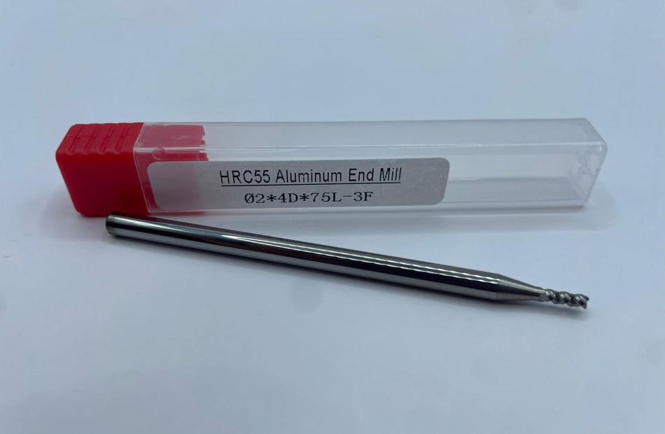 VHM-Schaftfräser, unbeschichtet, 2mm, lang