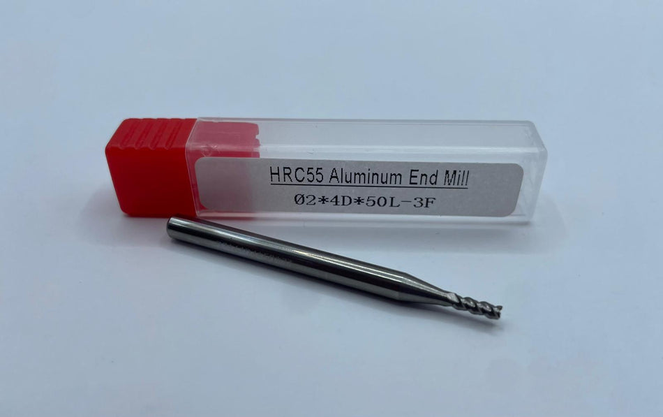 VHM-Schaftfräser, unbeschichtet, 2mm