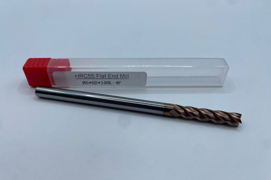 VHM-Schaftfräser, HRC55, 6mm, extra lang