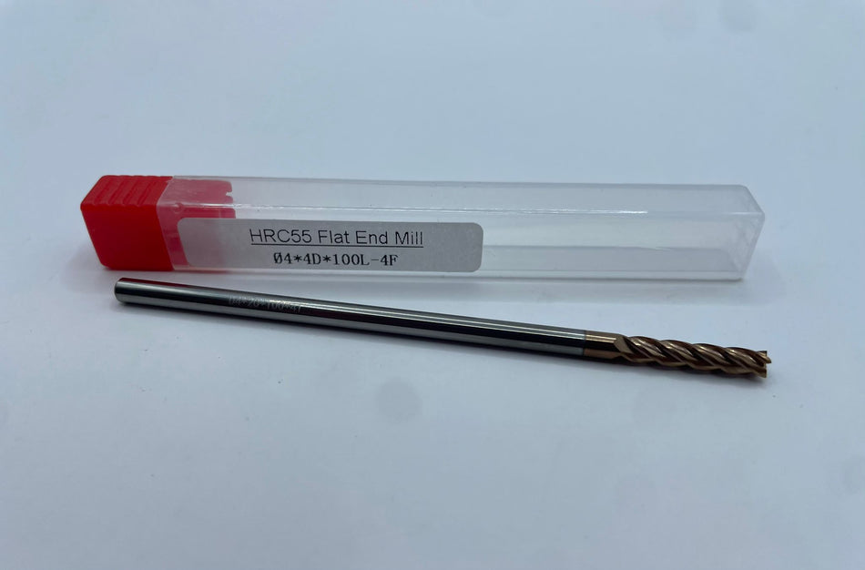 VHM-Schaftfräser, HRC55, 4mm, extra lang