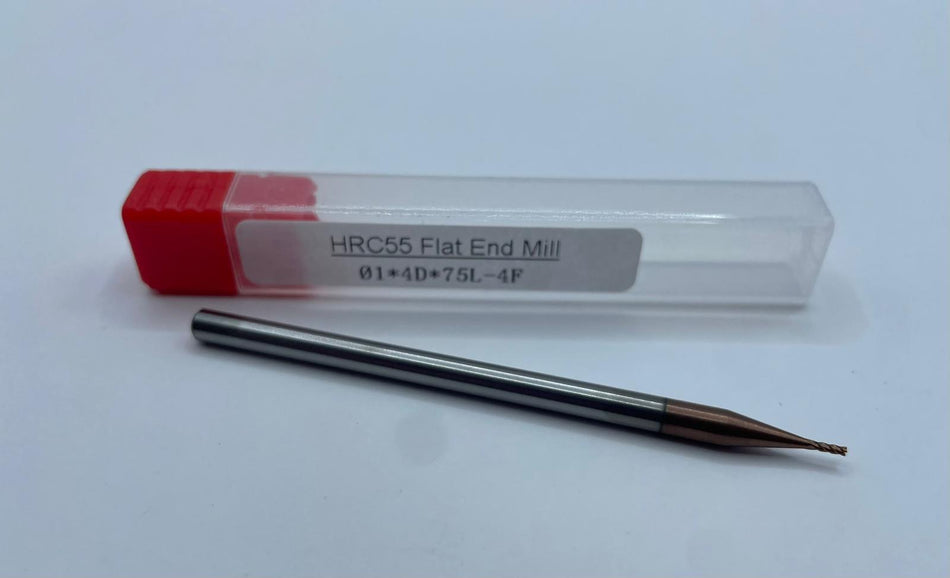 VHM-Schaftfräser, HRC55, 1mm, lang